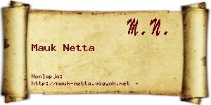 Mauk Netta névjegykártya